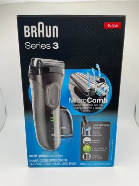 Braun 069055874202 Series 3 Shaver And Trimmer With Clean Charge Station Pouch More See Video