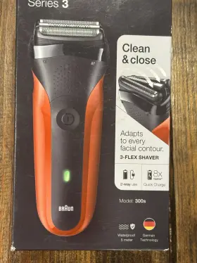 300s Braun 069055877555 Series3 Electric Shaver Rechargeable Waterproof Razor Red