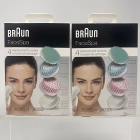80mv Braun 069055878019 2 X Facespa Replacement Heads Bundle 4 Brushes