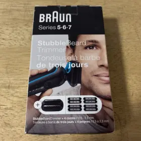 Braun 069055887080 Genuine 5 6 And 7 Stubble Beard Trimmer 4 Combs New Sealed #2 Braun 069055887080 Genuine 5 6 And 7 Stubble Beard Trimmer 4 Combs New Sealed #2