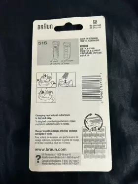 Braun 210201072911 Series 5 Replacement Foil And Cutter 51s 8000 New #2