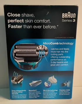 3080s Braun Wet And Dry Shaver Series 3 Microcomb Travel Pouch Charging Unit #3