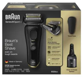 4585 Braun Series 9 Sport And 9320cc Wet Dry Shaver With Clean Charge System Case
