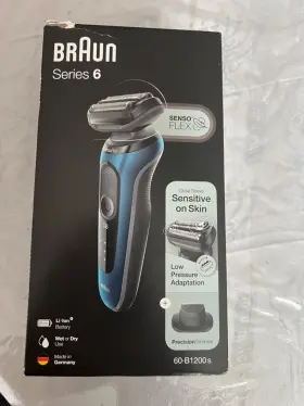 6120s Braun Open Box Electric Shaver For Men Series 6 Wet And Dry Shave Blue