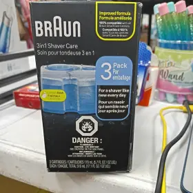 90482055 Braun New 3 In 1 Clean And Renew Shaver Cartridges Refills Pack Lemon Fresh