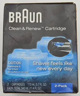 91106563 Braun New Clean And Renew Cartridge Refills 2 Pack Shaver Cleaner Lemon Fresh 91106563 Braun New Clean And Renew Cartridge Refills 2 Pack Shaver Cleaner Lemon Fresh