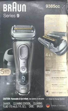 Braun 9385cc Series 9 Men Wet And Dry Shaver With Clean Charge Station - Read