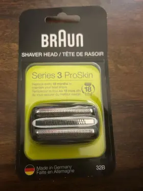 Braun-32b Braun 32b Series 3 Proskin Replacement Shaver Razor Head Foil With Cutter Cassette