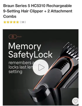 Hc5310 Braun Series 5 9 Setting Hair Clippers 2 Attachments #2