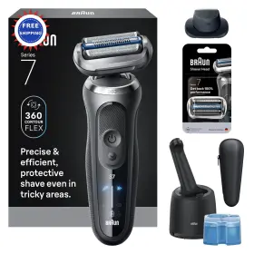 12243 Braun P Electric Razor For Men Series 7 4-in-1 Clean And Charge Center S7 7185cc