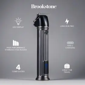 1450624 Brookstone Metallic Cordless T-blade Full Body Groomer Rechargeable Mens Bk7240 #2