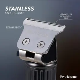 1450624 Brookstone Metallic Cordless T-blade Full Body Groomer Rechargeable Mens Bk7240 #3