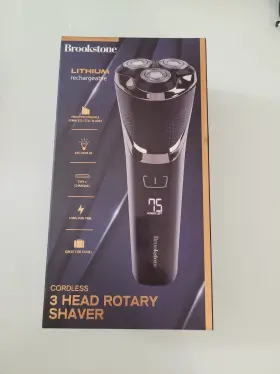 Bk7340 Brookstone Cordless 3 Head Rotary Shaver New