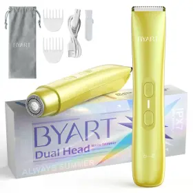 Tc-029b Byart Electric Bikini Trimmer - 2-in-1 Dual Head Razor For Body And Face Ipx7 Wate
