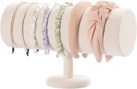 Byken Jewelry 689323828050 T-bar Headband Holder Organizer Hair Band Ear Beige Velvet