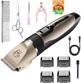 Cakapet 044558872650 Dog Grooming Kit Pet Shaver Clippers Low Noise Rechargeable Cordless Electric