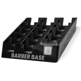Castle Barber Supply 786411316076 The Base 15 Slot Clipper Blade Tray Black
