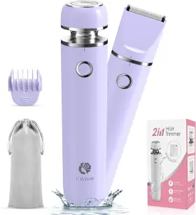 Ec20 Cayzor 2in1 Bikini Trimmer And Shaver Kit For Women Wet/dry Electric Razor Purple