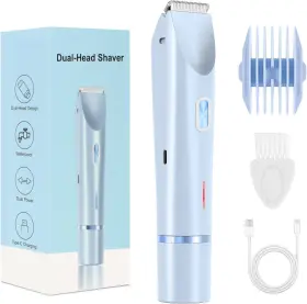 Checksimple 415355434549 Bikini Trimmer For Women Dermave Shaver 2-in-1 Electric Wo