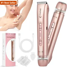 Ipx7 Claities 445019727709 2 In 1 Women Electric Shaver Dual Head Bikini Trimmer For Waterproof