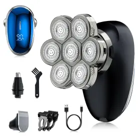 Hm-1698 Clever Bright 7d Waterproof Electric Shaver Kit - Cordless Wet/dry Head For Bald Men