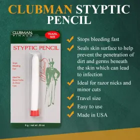 Clubman 313107988912 Pinaud Styptic Pencil For Nick Relief - 0.33 Oz 6 Pack #3 Clubman 313107988912 Pinaud Styptic Pencil For Nick Relief - 0.33 Oz 6 Pack #3