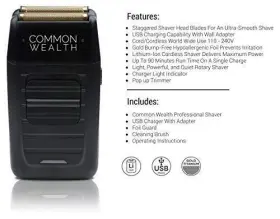 Cwps26 Common Wealth Professional Shaver Cordless Hypoallergenic Bump Free Gold Pro #2