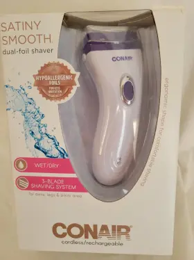 Conair 074108036322 Womens Dual Foil Satiny Smooth Wet/dry 3 Blade Shaver Missing Cord Conair 074108036322 Womens Dual Foil Satiny Smooth Wet/dry 3 Blade Shaver Missing Cord