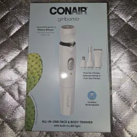 Conair 074108483577 Girlbomb Hypoallergenic Rotary Shaver All In One Face And Body Trimmer Conair 074108483577 Girlbomb Hypoallergenic Rotary Shaver All In One Face And Body Trimmer