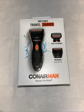 Shv22r Conair Man Wet / Dry Travel Shaver Washable Twin Foil Blades Takes 2 Aaa Batt Shv22r Conair Man Wet / Dry Travel Shaver Washable Twin Foil Blades Takes 2 Aaa Batt