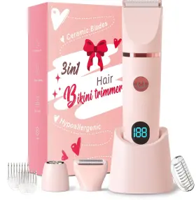 X004tvoecr Crolanli X004tvoecr/10050850 Bikini Trimmer For Women 3 In 1 Hypoallergenic Painless Ceramic Blade Electric