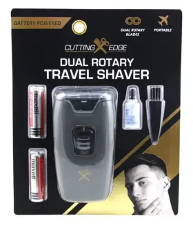 001vb1 Cutting Edge Battery Operated Dual Rotary Travel Shaver 001vb1 Cutting Edge Battery Operated Dual Rotary Travel Shaver