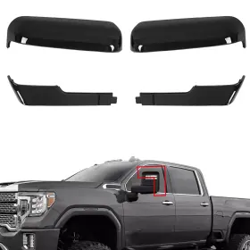 Rbr-040 Dulper Rear View Mirror Cover Cap Fit For 2020-2024 Chevy Silverado Gmc Black