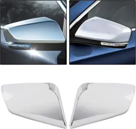 Vc-lyap-303 Ecotric Pair Mirror Covers Compatible With 2014-2020 Chevy Impala Silver