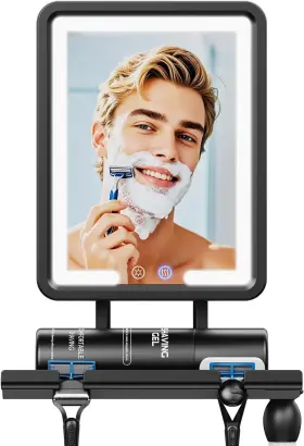 Ety-01 Eeuuty Heated Shower Mirror Fogless For Shaving 2025 New 3 Colors 5 Inch L X W Black