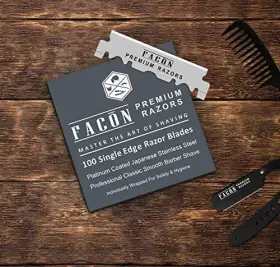 Facon 753132347320 100 Fac N Platinum Japanese Stainless Steel Single Edge Razor Blades For Prof #2