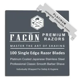 Facon 753132347320 100 Fac N Platinum Japanese Stainless Steel Single Edge Razor Blades For Prof