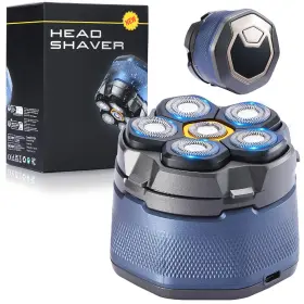 Lf-8750 Famhnto Head Shaver For Bald Men 6d Magnetic Electric Razor 9000 Rpm Blue