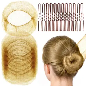 Fandamei Fdmusl085 20pcs Invisible Hair Nets For Buns 1 Count Pack Of 60 Light Brown