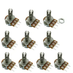 3302112 Ferwooh 10pcs B1k 1k Ohm Adjustment Single Linear Rotary Taper Potentiometer Shaft 15mm