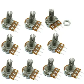 3302114 Ferwooh 10pcs B5k 5k Ohm Adjustment Single Linear Rotary Taper Potentiometer Shaft 15mm