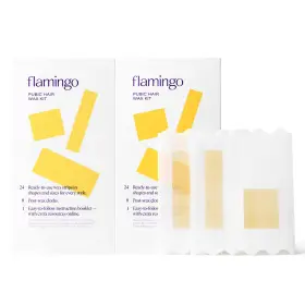 Flamingo 810075081145 Women Pubic Waxing Kit With 24 Wax Strips 8 Post-wax Cloths Pack O
