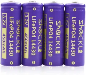 14430 Funkawa 787446239699 4-pack Shockli 3.2v 450mah Lifepo4 Rechargeable Solar Battery- For