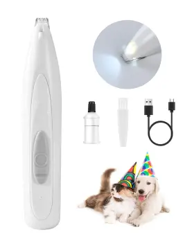 Fb-pt01wh-us Furbona Dog Paw Trimmer With Led Light Rechargeable Cordless Electric Grooming Clipp