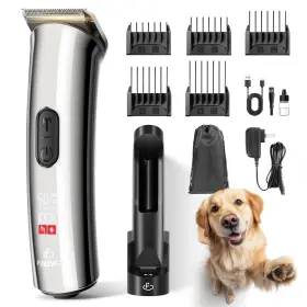 Pc613 Fuzzyfix Professional Dog Grooming Clippers With Charging Dock 5-in-1 Adjustable Blad