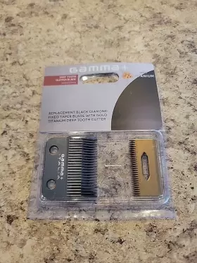 Gamma 850014553210 Black Diamond Fixed Taper With Gold Titanium Deep Tooth Cutter Blade Gamma 850014553210 Black Diamond Fixed Taper With Gold Titanium Deep Tooth Cutter Blade