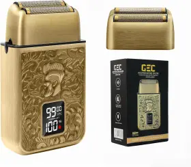 C-8080 Gec Foil Shaver For Bald Men Rechargeable With 3 Speeds Led Display Beard Trimme