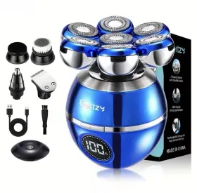 Gertzy 953893380417 5-in-1 Electric Shaver With Rotary Heads Rechargeable Body Groomer For Men