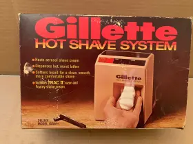 Gsm-1 Gillette New Open Box Missing Razors Vtg Beige Hot Shave System