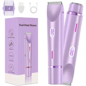 Gndroo 607603400031 2 In 1 Electric Glow Shaver Portable Bikini Trimmer For Women Dual Head Rec